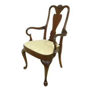Hickory Chair Co Queen Anne Mahogany Arm Chair For Sale