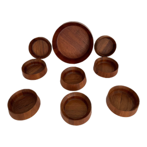 Vintage Dansk Jens Quistgaard Staved Teak Salad Bowl Set Mid Century Modern - Set of 9