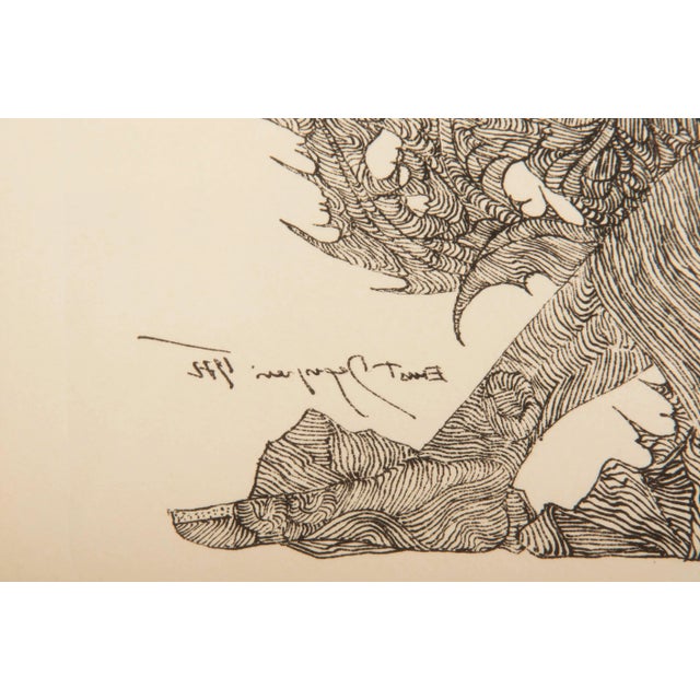 Metal Modernist Zum Licht Etching by Ernst Degasperi, 1972 For Sale - Image 7 of 8