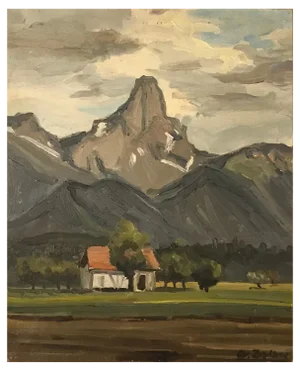 Charles De Ziegler, Mountains, Oil on Canvas