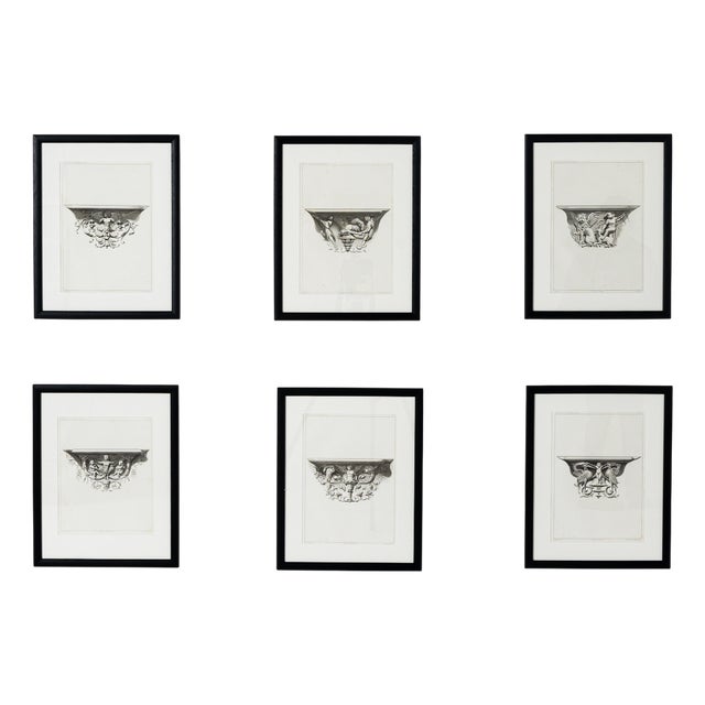 French Artist, Cathedral d'Auch, 1800s, Etchings, Set of 6 For Sale