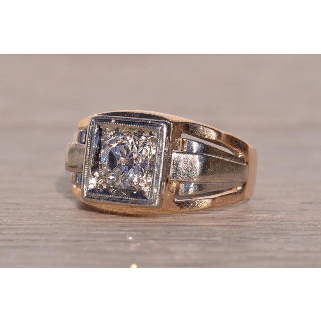 1910s The Boxborough: Antique Ring with Natural Diamond with Rare Butterfly Shaped Inclusion For Sale - Image 5 of 11