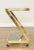 Mid-Century Modern 1970s Modernist Brass & Smoked Glass Z-Form Two Tier Bar Cart For Sale - Image 3 of 13