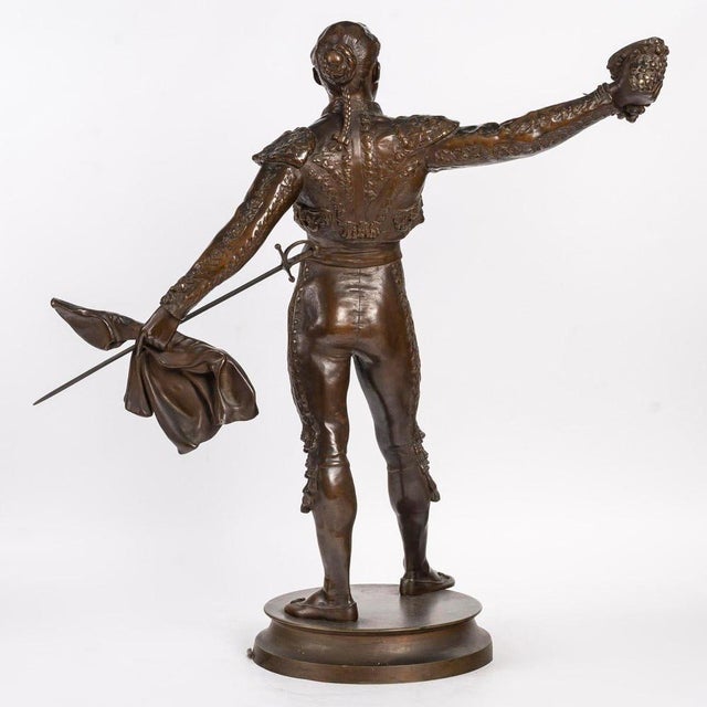 Goldenrod Early 20th Century Bronze Sculpture of a Toreador For Sale - Image 8 of 12