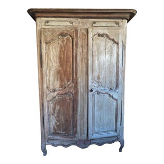 19th Century French Scrubbed Pine Wardrobe/Armoire For Sale