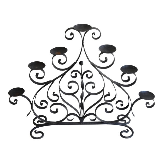 Spanish Style Forged Wrought Iron Floor Candelabra 7 Candle Holder Chairish