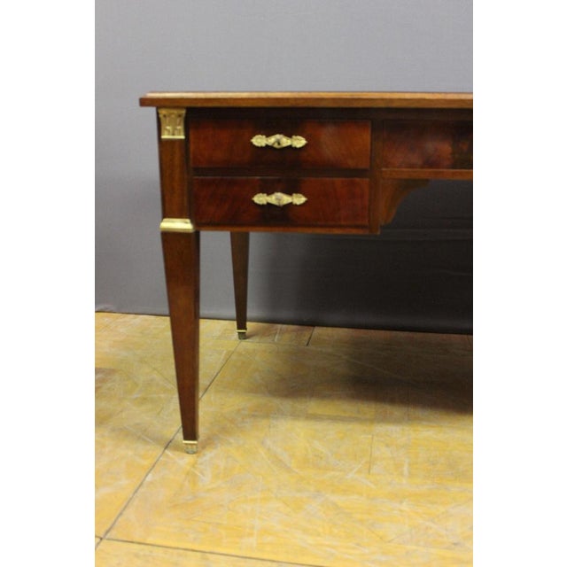 Forest Green Large Flat Desk in Mahogany, 1930s For Sale - Image 8 of 18