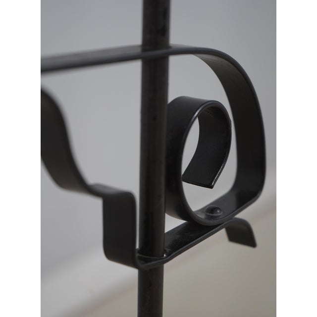 Vintage Colonial Style Iron & Hobnail Glass Tripod Floor Lamp For Sale - Image 9 of 11