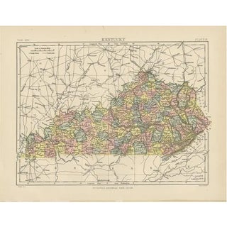 Antique Map of Kentucky, 1882 For Sale