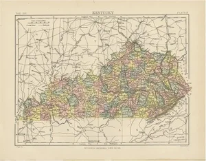 Antique Map of Kentucky, 1882