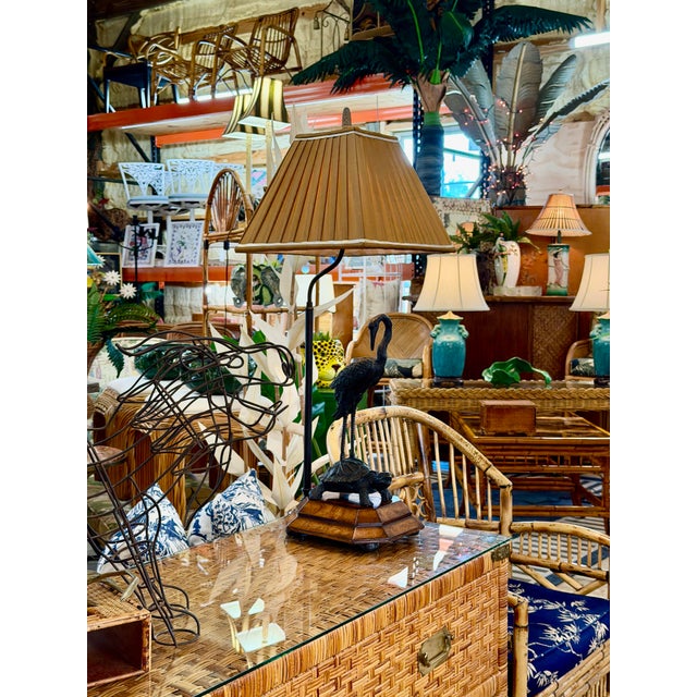 Late 20th Century Theodore Alexander Meiji Style Crane & Turtle Table Lamp For Sale - Image 11 of 12