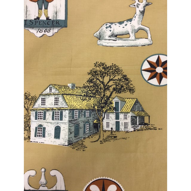 Textile 1950s Figurative Printed Cotton Twill Pillow Fabric For Sale - Image 7 of 13