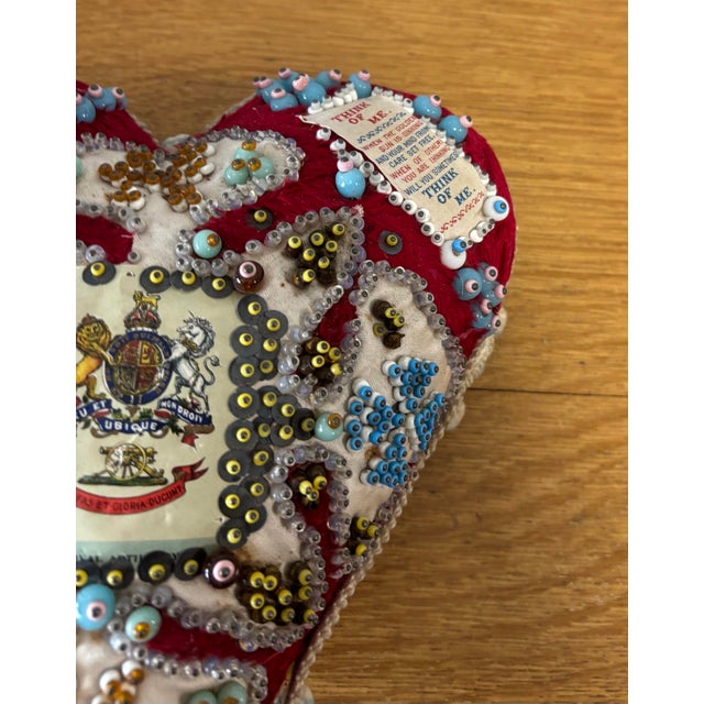 English Antique English Ww1 Sweethart Pin Cushion For Sale - Image 3 of 11
