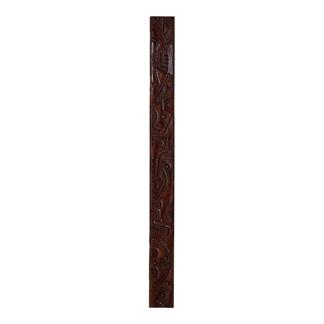 Italian Carved Wooden Wall Panel by Gianni Pinna, 1970s For Sale