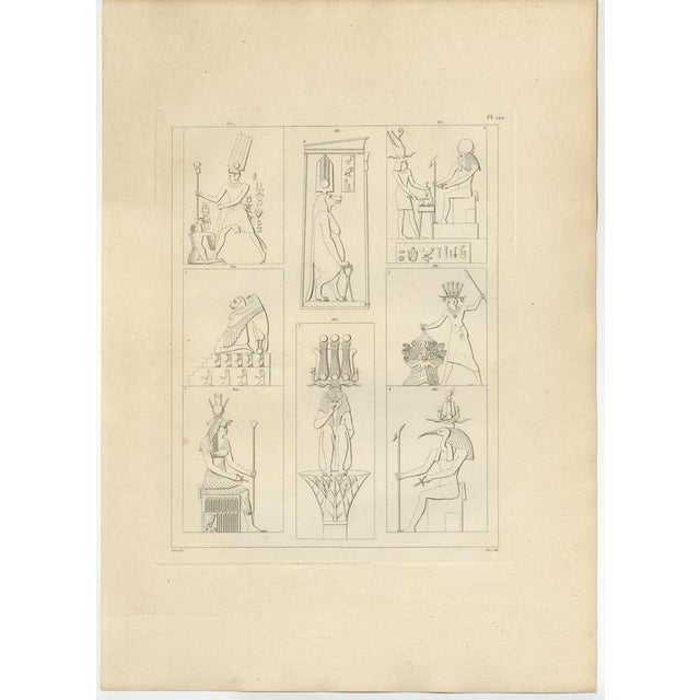 Copper Dominique Baron Vivant Denon, Ancient Egyptian Reliefs and Hieroglyphs, 1802, Engravings on Paper, Set of 6 For Sale - Image 8 of 9