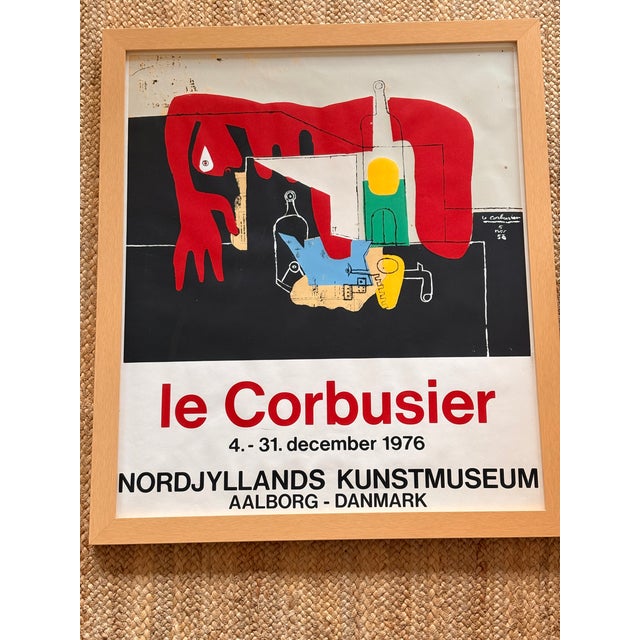 Vintage exhibition poster for a Le Corbusier art show held at the Nordjyllands Kunstmuseum (now known as Kunsten Museum of...