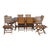 Les Jardins Teak Wood Patio Table and Eight Chairs Set Signed Outdoor Dining For Sale