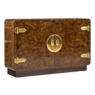 Mastercraft Mid Century Burlwood and Brass Credenza For Sale