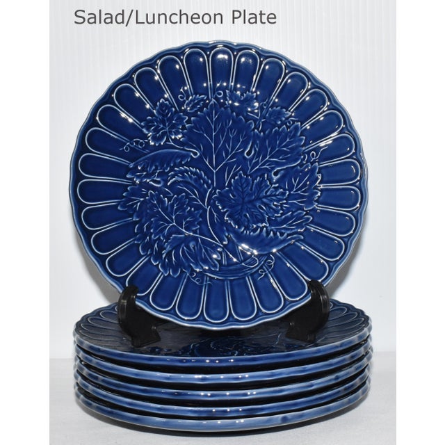 1980s Circa 1988 Vintage Blue & Turquoise 22 Piece Dinnerware Set Dinner Luncheon Plates Mugs Saucers For Sale - Image 5 of 12