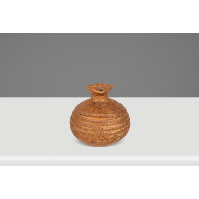 Set of Two (2) Miniature Vintage Ceramic Japanese Shigaraki Yaki Ikebana Flower Vases Vessels, Japan, C. 1960s For Sale - Image 4 of 18