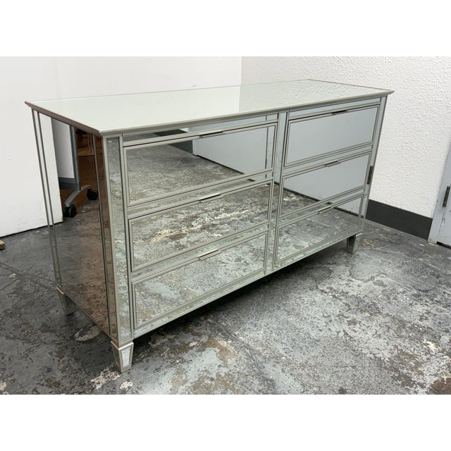 Traditional Pottery Barn Park Extra Wide Mirrored Dresser For Sale - Image 3 of 12