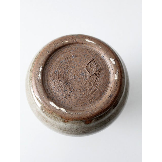 Gray Vintage Studio Pottery Vase For Sale - Image 8 of 10