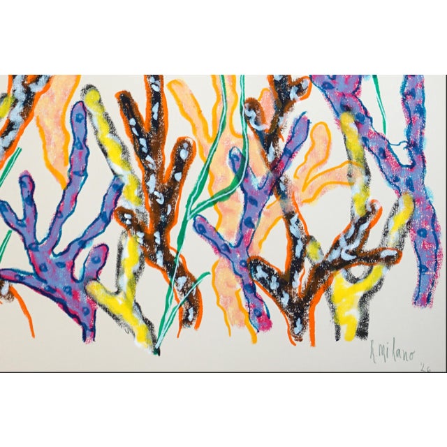 Paper 2026, Naturalistic Seascape, Coral Forest Ii, Illustration Style Diptych, Gouache Crayon on Paper by Romina Milano For Sale - Image 7 of 10