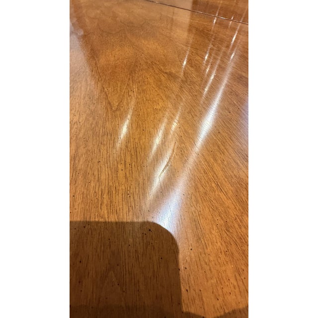 Brown 1990s Henredon Grand Provenance Old World Dining Table With Eight Barley Twist Legs, Marble Accents & Two Leaves For Sale - Image 8 of 13