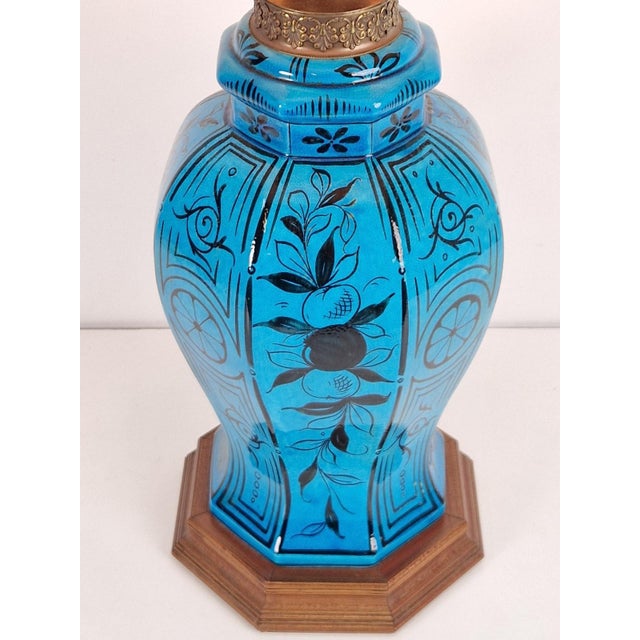 Black Large Middle Eastern Ceramic Table Lamp, 1950s For Sale - Image 8 of 13