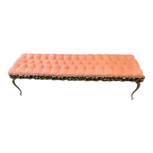 20th Century Vintage Hollywood Regency Gilt Wood Decorated Window Bench
