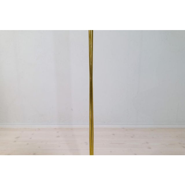 Mid-Century Asea Brass Floor Lamp with Round Cotton Shade, Sweden, 1960s For Sale - Image 10 of 16