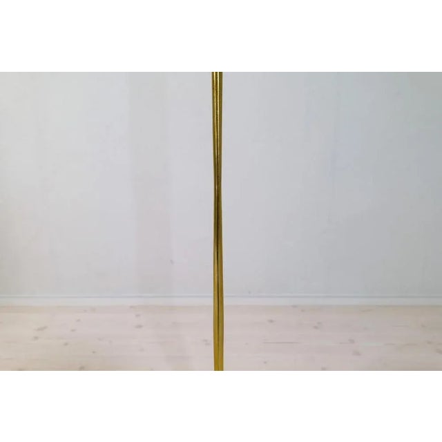 Mid-Century Brass Floor Lamp with Round Cotton Shade from Asea, Sweden, 1960s For Sale - Image 10 of 16