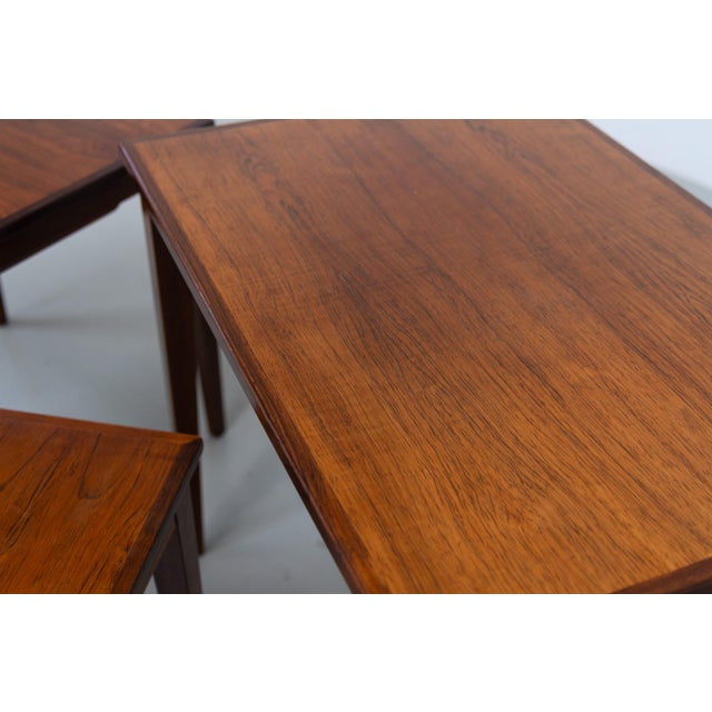 Danish Modern Rosewood Nesting Tables, 1960s, Set of 3 For Sale - Image 16 of 17