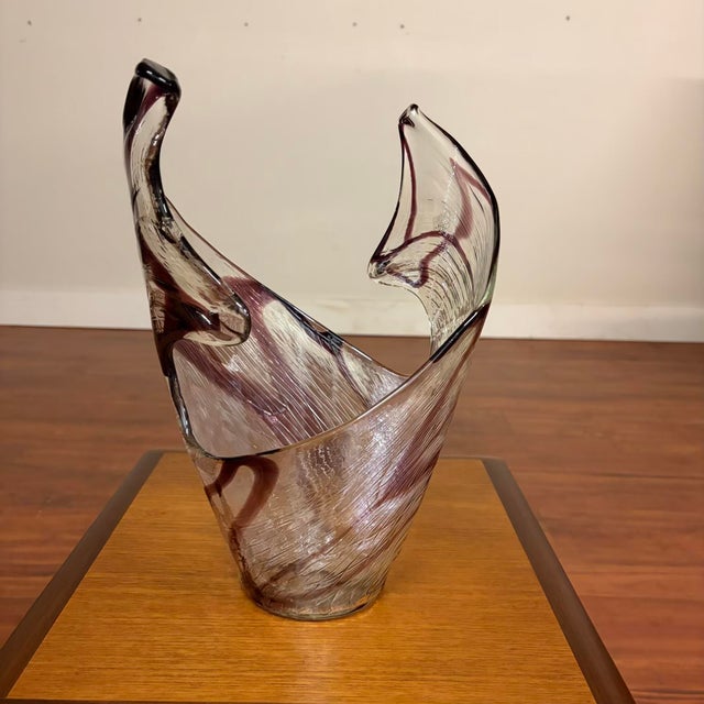 Vintage Italian Handblown Art Glass Sculptural Centerpiece Vessel For Sale - Image 13 of 13