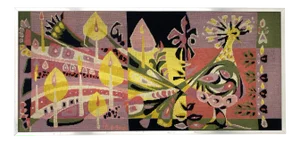 Wool Oiseau de Feu Tapestry by Michèle Van Hout Le Beau for Atelier d'Art Contemporain La Lice, France, 1960s