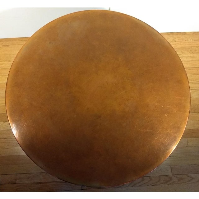 Crate & Barrel Collina Round CopperTopped Coffee Table With Black