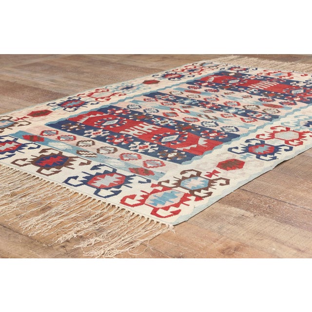 Late 20th Century Vintage Turkish Kilim Silk Rug, 03'07 X 05'03​ For Sale In Dallas - Image 6 of 9