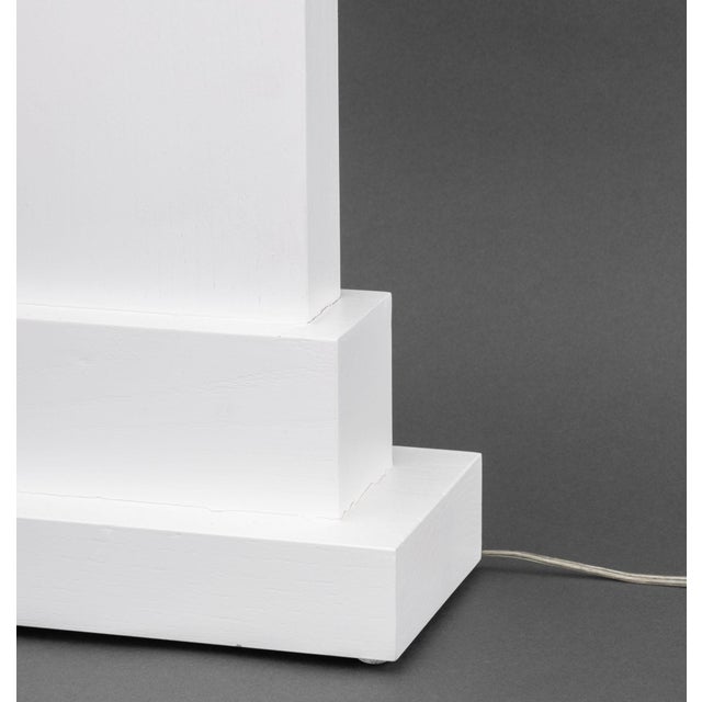 White Minimalist White Painted Wood Table Lamps, Pair For Sale - Image 8 of 8