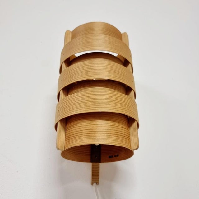 Wood Scandinavian Modern Pine Wall Light by Hans Agne Jakobsson for Markaryd, Sweden, 1960s For Sale - Image 7 of 12