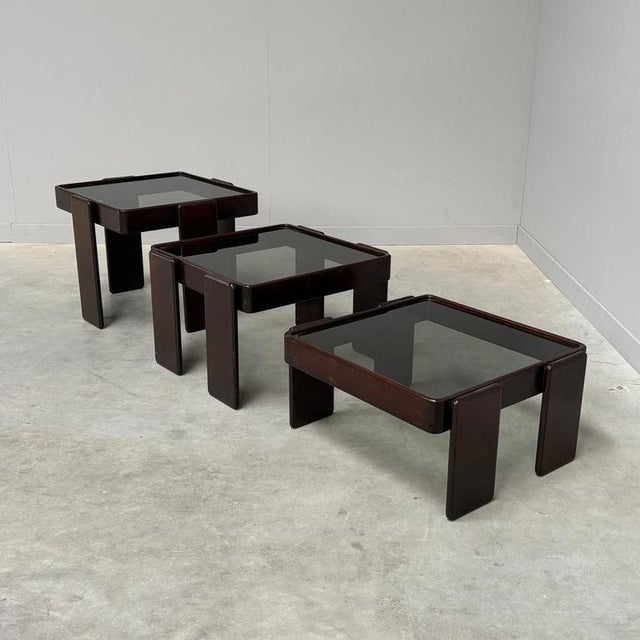 Vintage Cassina Nesting Tables by Gianfranco Frattini, Italy 1960s, Set of 3 For Sale - Image 4 of 13