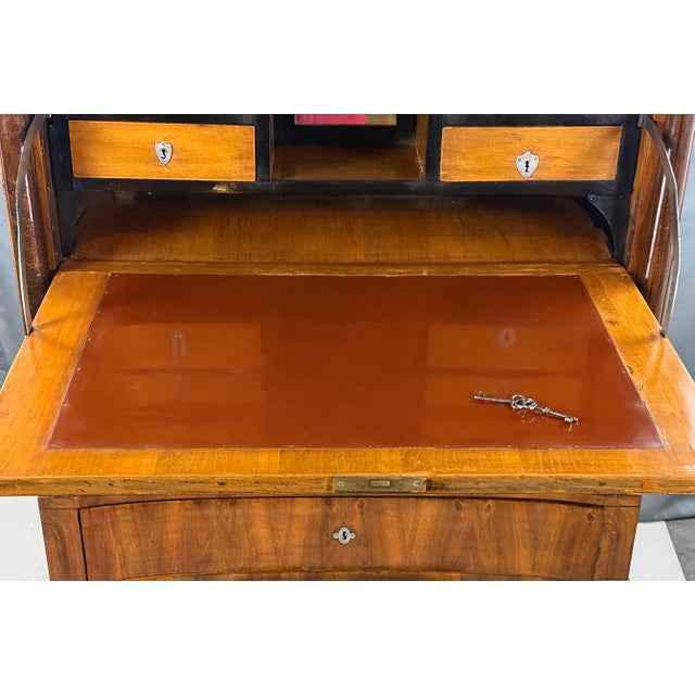 Antique Biedermeier Walnut Writing Secretary, 1830s For Sale - Image 10 of 16