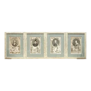 18th Century English Framed Original Antique Engraving - Set of 4