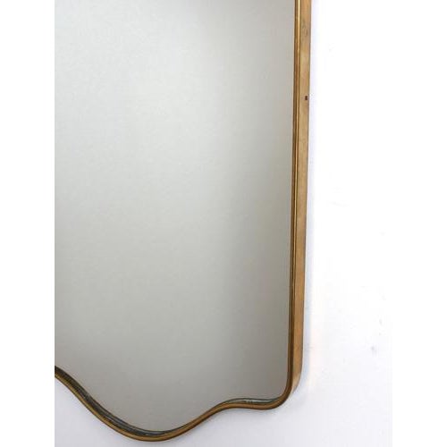 Mid-Century Italian Wall Mirror with Brass Frame, 1960s For Sale - Image 9 of 14