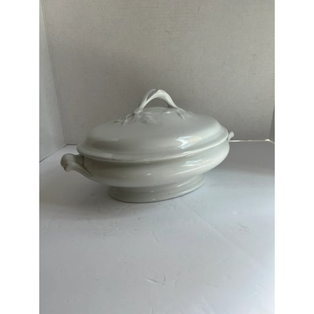 Ceramic Vintage Ironstone Oval Lined Serving Bowl For Sale - Image 7 of 10