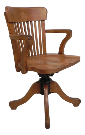 Oak Office Chair with Adjustable Spring System and Height Adjustment, 1950s