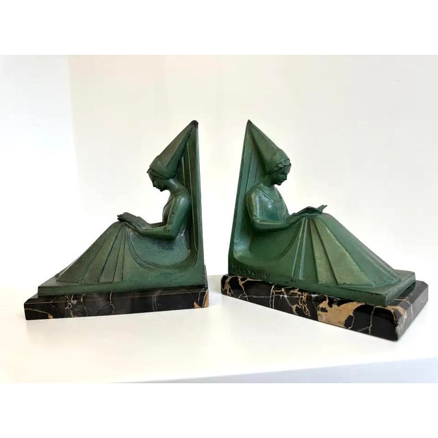 Vintage French Art Deco Bookends by Max Le Verrier, 1930, Set of 2 For Sale - Image 6 of 15