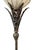 Bronze Pair of Antique Ealy 1900's Art Nouveau Cast Metal Torchiere Floor Lamps With Capiz Shell Tulip Shades For Sale - Image 8 of 11
