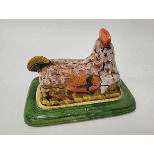 Vintage Archer Anita Mary Rooster Butter Dish Cheese Made in Italy