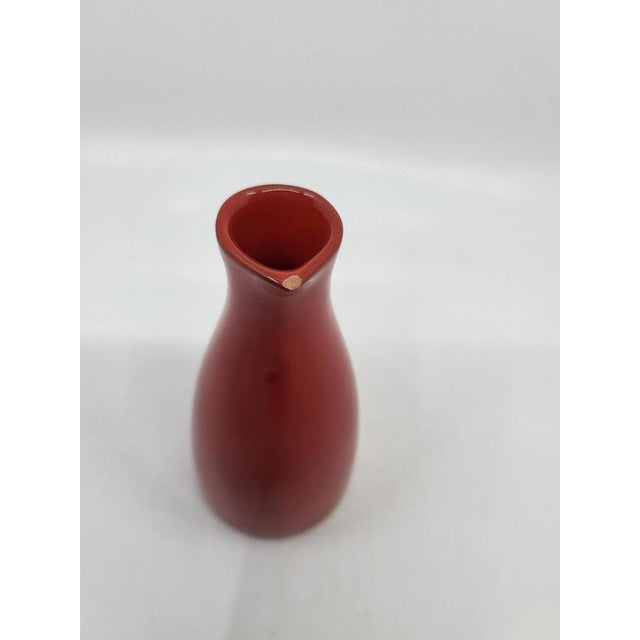 Vintage French Ceramic Bottle in Red by Robert Picault for Vallauris, 1950 For Sale - Image 9 of 14