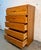 Late 20th Century Post-Modern Rounded Edge Honey Oak Five Drawer Highboy Dresser For Sale - Image 9 of 11